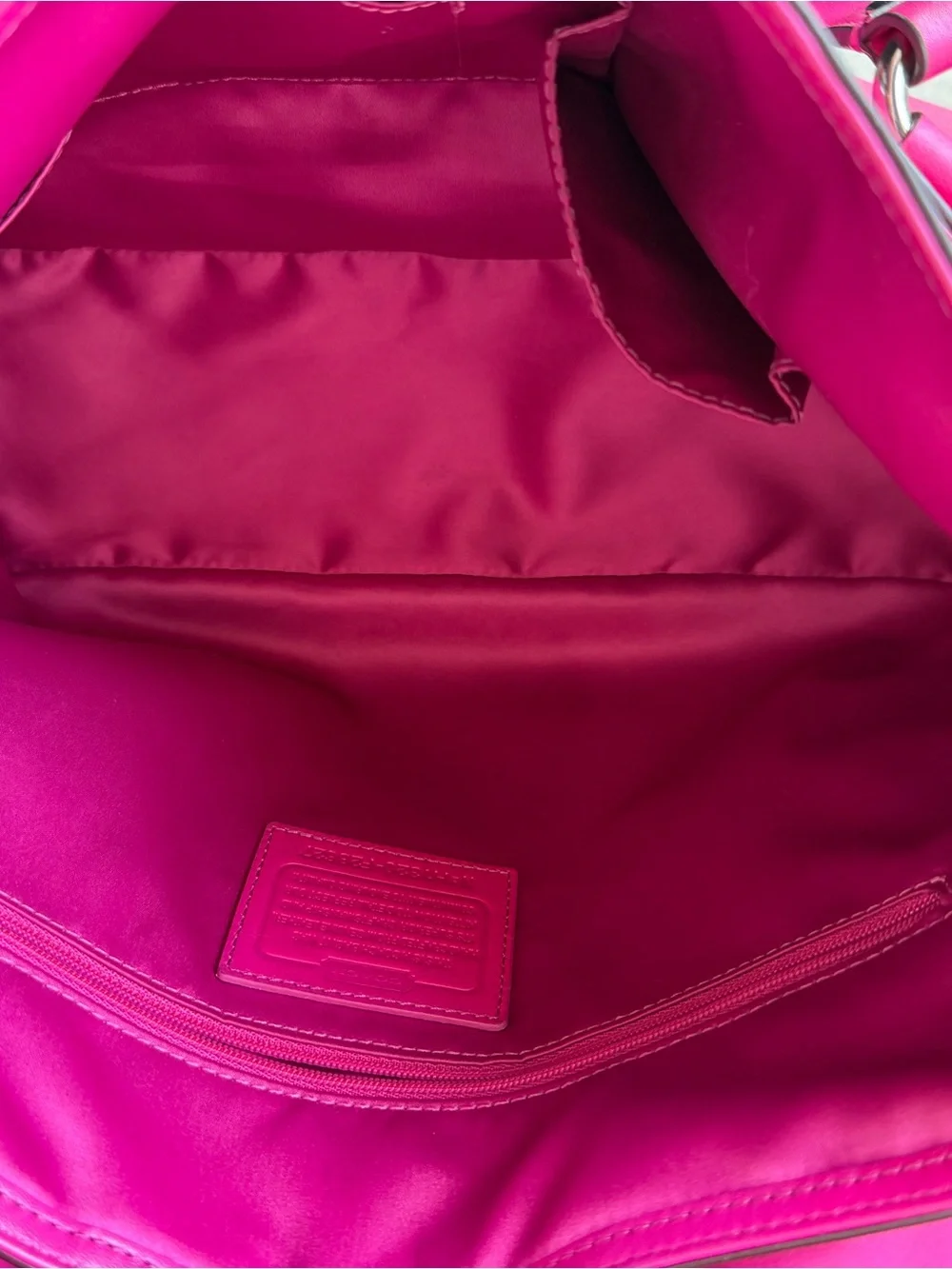 Coach Taylor Leather Satchel Shoulder Bag Crossbody Fuchsia Pink - Style F28627